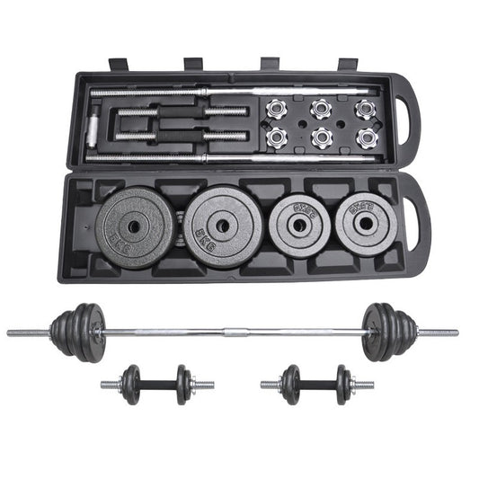 York 50kg Adjustable Dumbbell & Barbell Weight Set