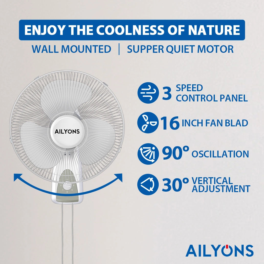 Ailyons Wall Fan 16inch