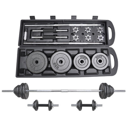 York 50kg Adjustable Dumbbell & Barbell Weight Set