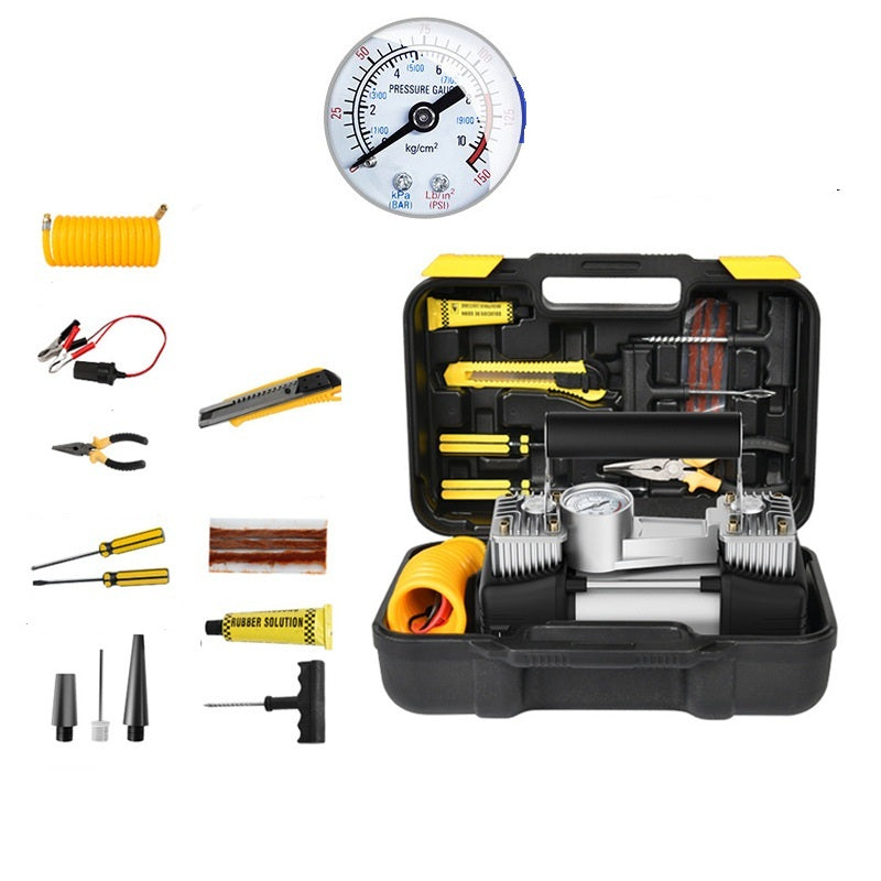Car Repair Kit Pump Air Compressor Car Tyre Inflator with tools