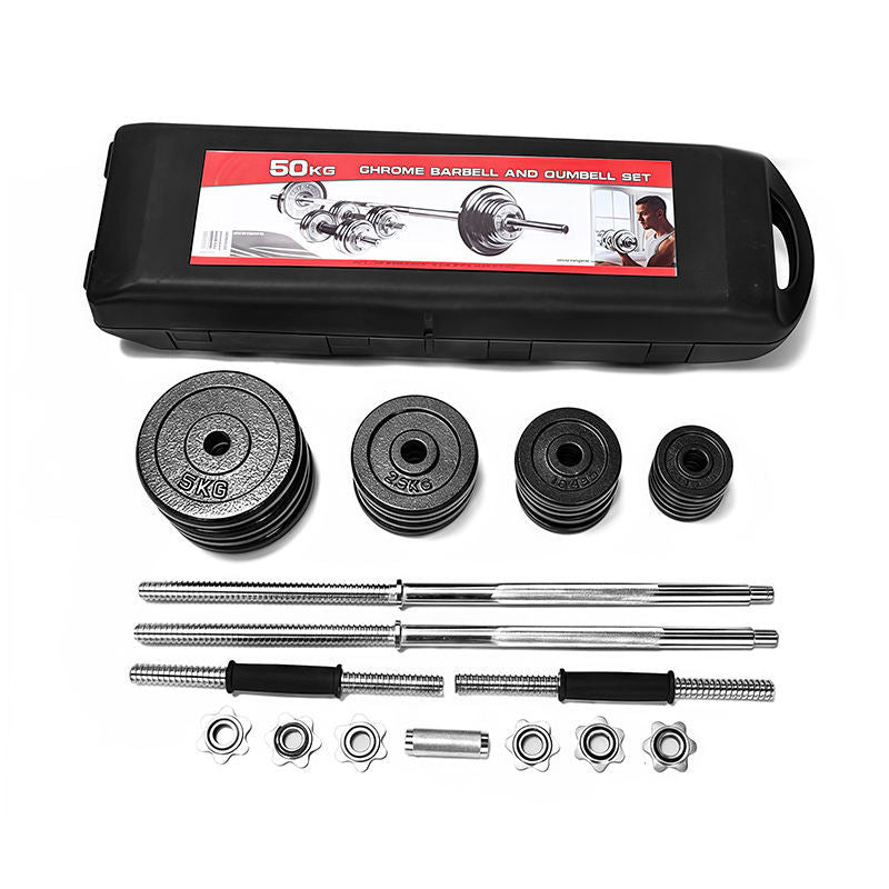 York 50kg Adjustable Dumbbell & Barbell Weight Set