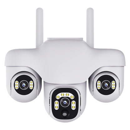 Solar Powered PTZ Camera 3 Rotating Lens Motion Detection Camera