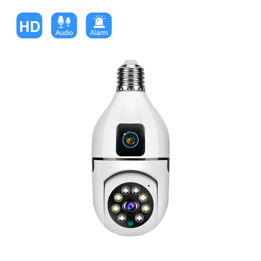 2MP+2MP V380 Bulb WIFI Indoor Camera Dual Lens