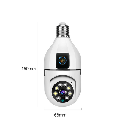 2MP+2MP V380 Bulb WIFI Indoor Camera Dual Lens